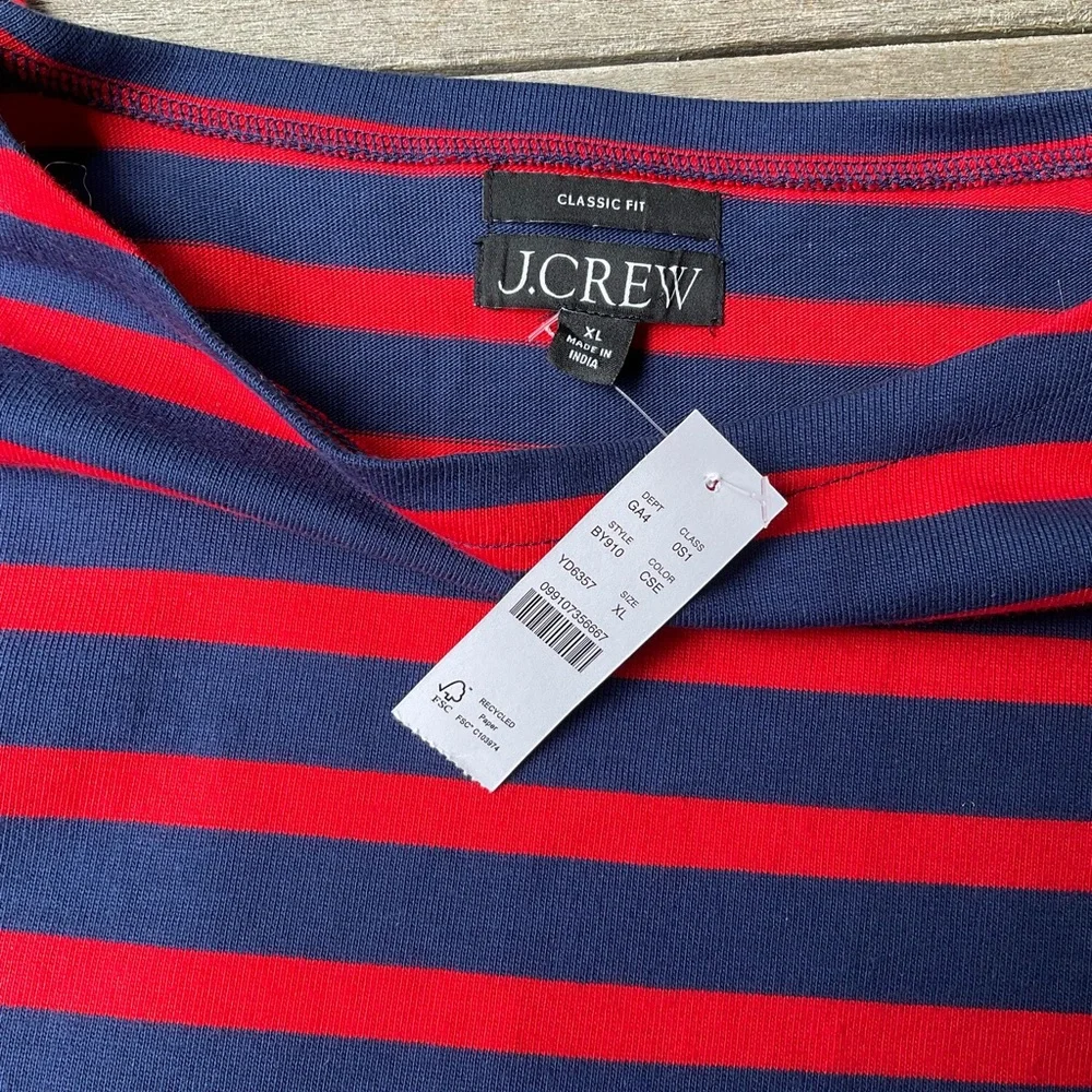 J. Crew Striped Red and Blue Dress